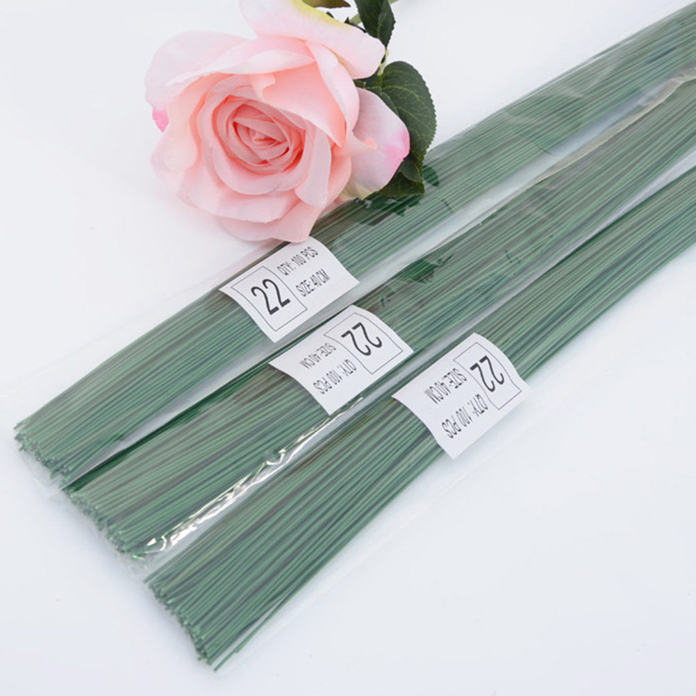 Wire Stem Florist - 200Pcs Everlasting Flower Stem Green Floral