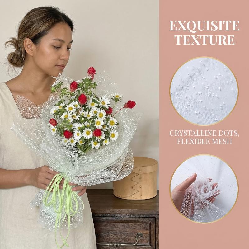 Snowflake Yarn Wrapping Mesh P – обзор и цена Florist Supply Paper