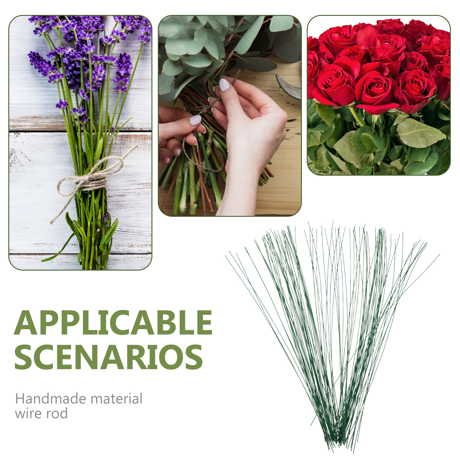 100Pcs Floral Stem Wire Green  – обзор и цена Wire Stem Florist