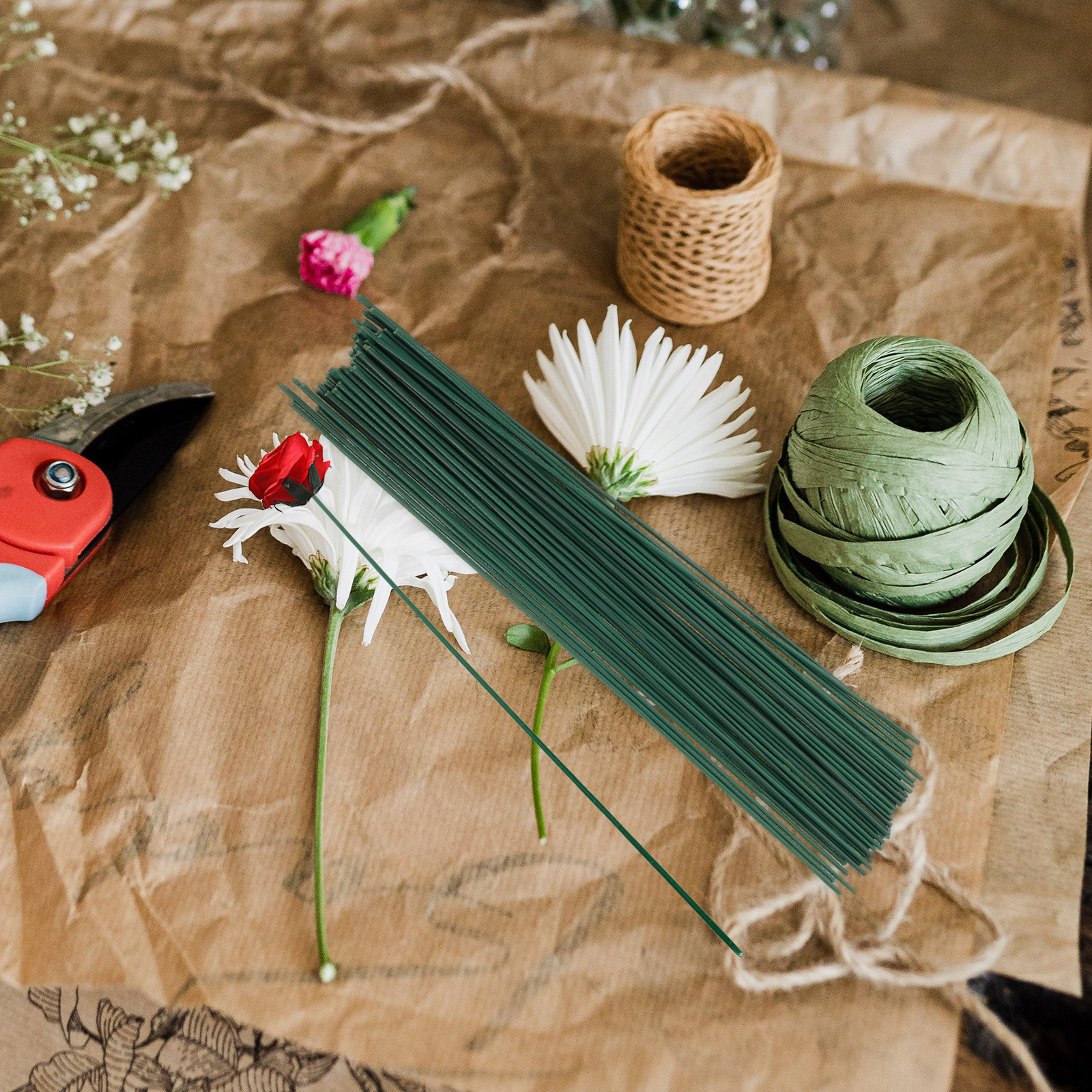 1Set Florist Tape Green and Fl – обзор и цена Wire Stem Florist