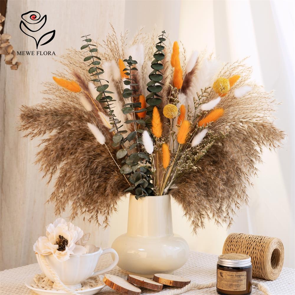 65Pcs Orange Pampas Grass Bouq – обзор и цена Dried Flower Bunch