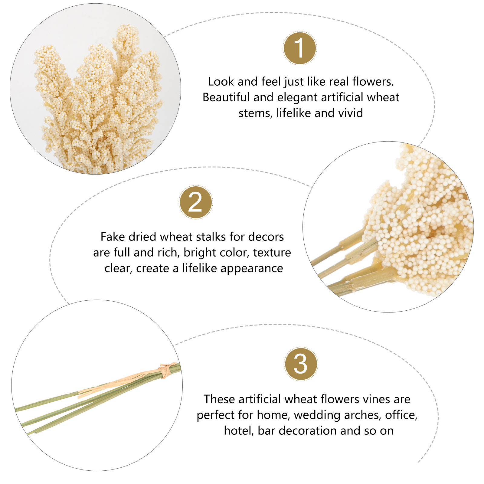2 Bunches Artificial Wheat Ste – обзор и цена Dried Flower Bunch